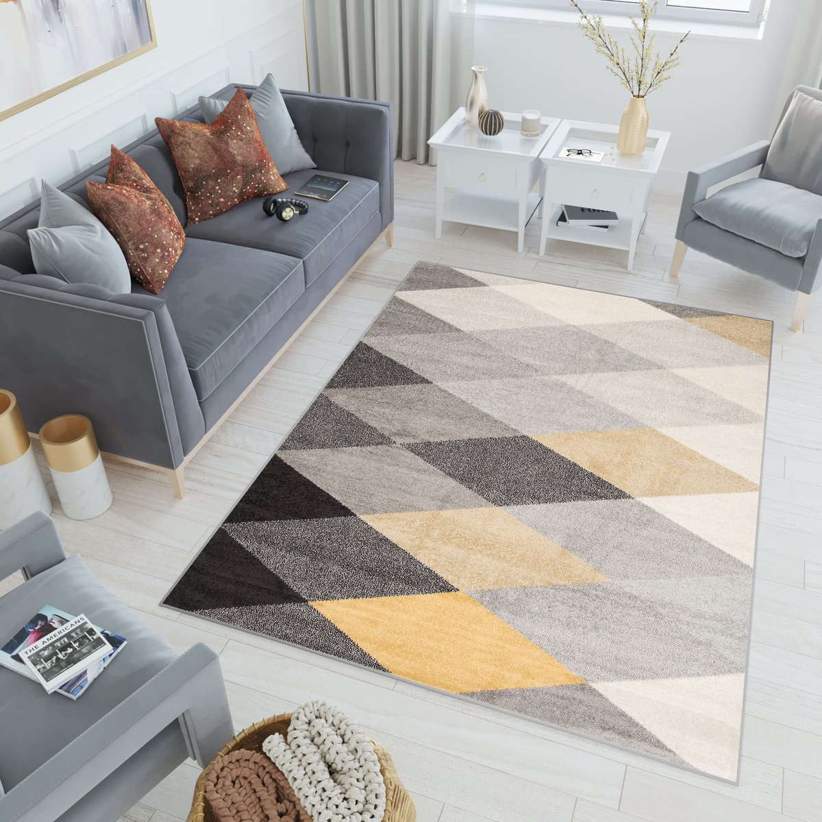 Tapiso Lazur Vloerkleed Grijs Woonkamer Modern Tapijt Maat- 240x330