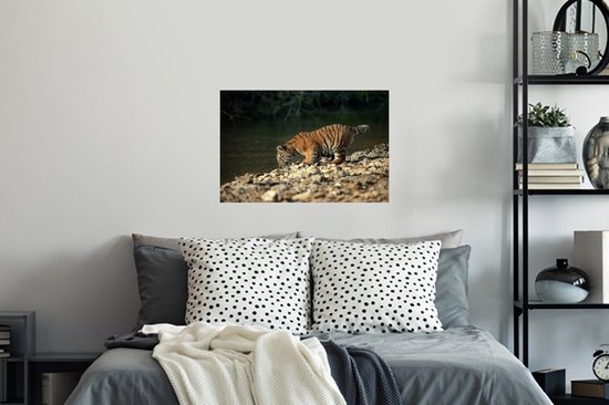 Sticker Muursticker Bébé tigre - bébé abeille tigre - 60x40 cm - feuille autocollante - sticker mural repositionnable