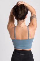 Aesthetic Wolf Varsity Crop Top Dames - Blauw - Small