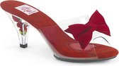 Pin Up Couture Muiltjes met hak -40 shoes- BELLE-301BOW US 10 Rood/Transparant