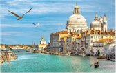 Santa Maria della Salute en het Canal Grande in Venetië - Foto op Forex - 90 x 60 cm