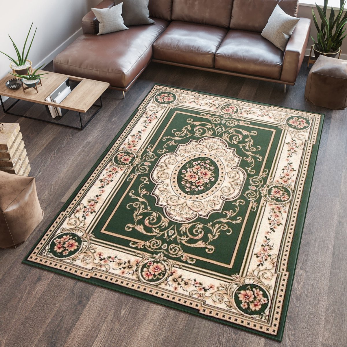 Tapiso Atlas PP Vloerkleed Groen Modern Woonkamer Tapijt Maat- 300x400