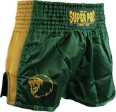 Super Pro Combat Gear Thai en Kickboksshort Brave Groen/Goud Medium