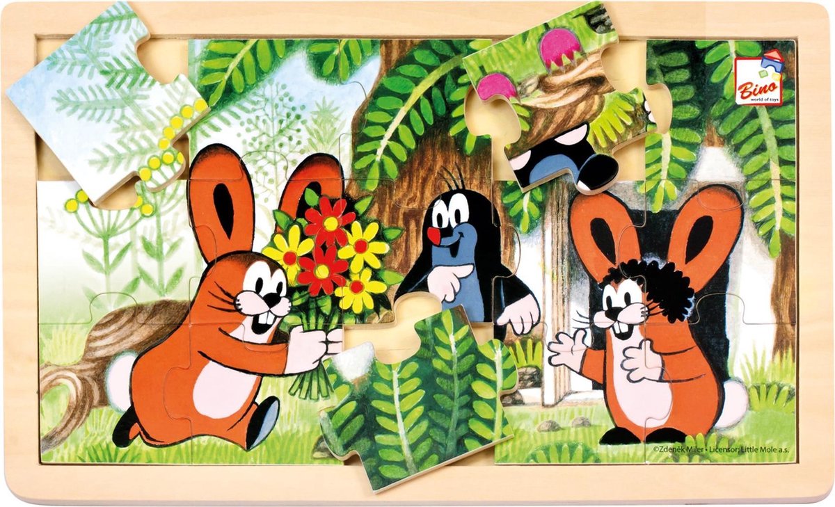 Bino Legpuzzel Little Mole And Rabbits Junior 30 Cm 15-delig