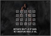Kuotes Art - Canvas Schilderij - Motivatie helpt - Muurdecoratie - 60 x 90 cm