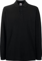 Fruit Of The Loom Heren Premium Poloshirt Met Lange Mouwen (Zwart)