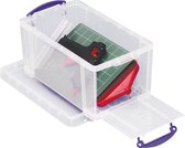 Really Useful Box - RUP - Stapelbare opbergdoos 8 Liter, 395 x 255 x 155 mm - Transparant - opbergbox - Front opening