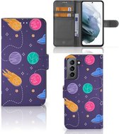 Smartphone Hoesje Geschikt voor Samsung Galaxy S21 FE Flip Case Portemonnee Space