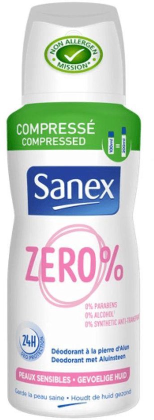 Natura Laptop Manieren Sanex Deodorant Spray Compressed Zero% Gevoelige Huid 100 ml | bol.com
