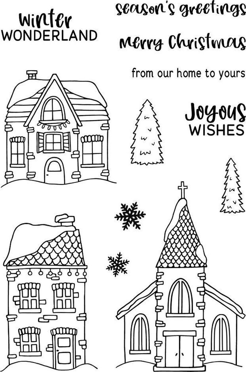 Winter Village Clear Stamps (JD066) (DISCONTINUED)