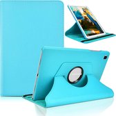 Hoesje Geschikt Voor Samsung Galaxy Tab A7 Lite Hoes bookcase - Galaxy Tab A7 Lite hoes 8.7 360 draaibare case Hoesje - Licht Blauw