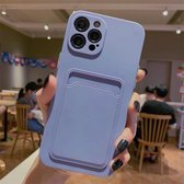 Imitatie vloeibare siliconen rechte rand schokbestendige volledige dekking met kaartsleuf voor iPhone 11 Pro Max (blauw)