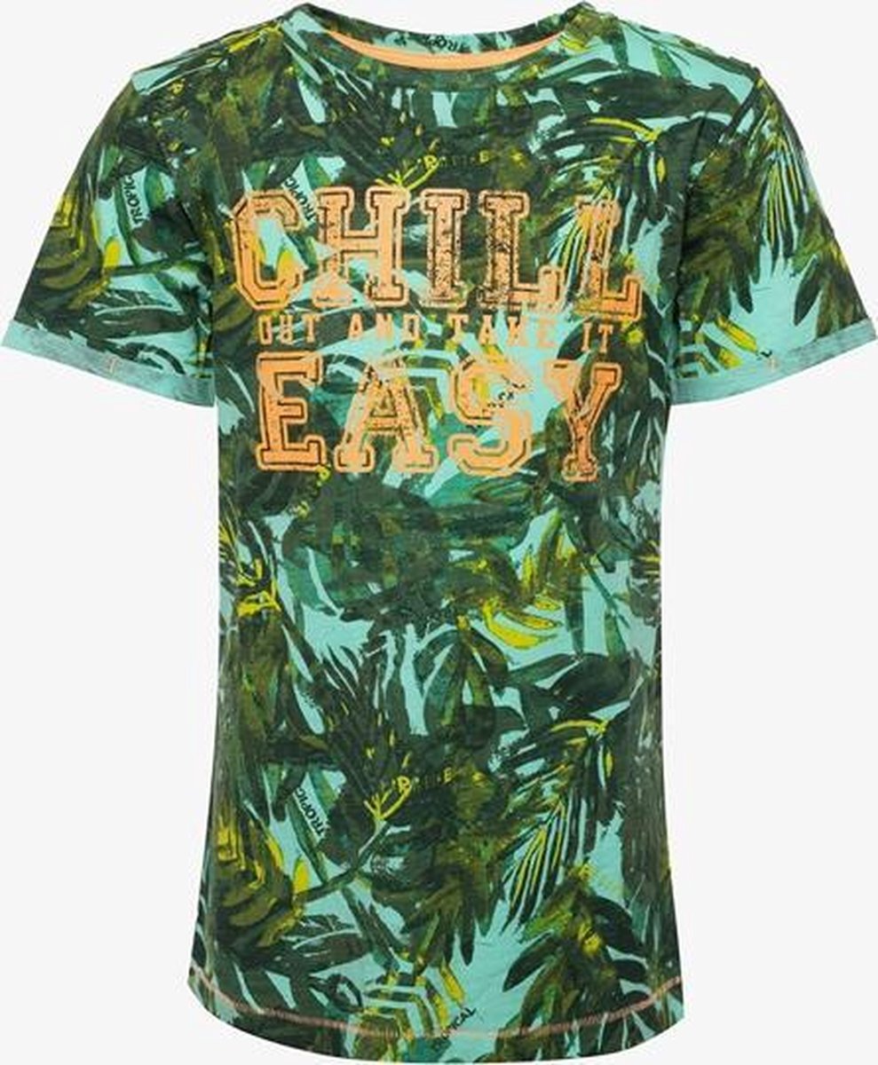 TwoDay jongens T-shirt met Hawai print - Groen - Maat 158