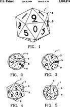 Twenty-Sided Die Pattent Fig 1 To 5 Art Print