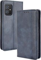 Voor ASUS Zenfone 8/ZS590KS Magnetische Gesp Retro Crazy Horse Textuur Horizontale Flip Lederen Case met Houder & Kaartsleuven & Fotolijst (Blauw)