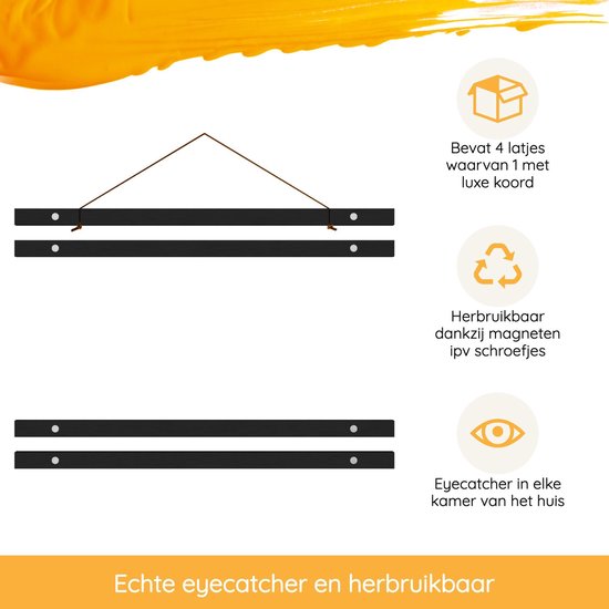 Homium Poster Homium - Bois - Zwart - Avec Fermeture Magnétique - 42cm