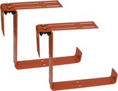 Set de 6 supports de balcon métal réglables pour garde-corps jusqu'à 14 cm terre cuite - Support de suspension Bloem/ jardinières