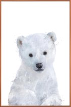 JUNIQE - Poster met kunststof lijst Kleine ijsbeer illustratie -40x60