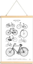 JUNIQE - Posterhanger Bicyclettes -30x45 /Wit & Zwart