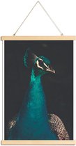 JUNIQE - Posterhanger Peacock And Proud -20x30 /Ivoor & Wit