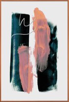 JUNIQE - Poster met kunststof lijst Abstract Brush Strokes 3X -30x45