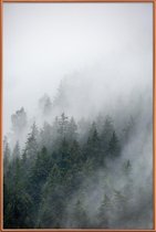 JUNIQE - Poster met kunststof lijst Foggy Morning 2 -40x60 /Blauw &