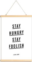 JUNIQE - Posterhanger Stay Hungry Stay Foolish Steve Jobs -30x45 /Wit