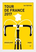 JUNIQE - Poster in houten lijst Tour de France 2017 -20x30 /Geel & Wit