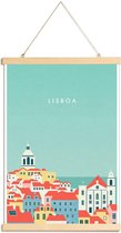 JUNIQE - Posterhanger Retro Lissabon -40x60 /Kleurrijk