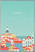 JUNIQE - Poster met kunststof lijst Retro Lissabon -20x30 /Kleurrijk