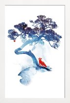 JUNIQE - Poster in houten lijst De laatste appelboom -30x45 /Blauw &