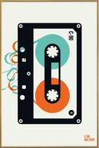 JUNIQE - Poster met kunststof lijst Mixtape -20x30 /Oranje & Turkoois