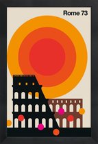 JUNIQE - Poster in houten lijst Vintage Rome 73 -30x45 /Kleurrijk