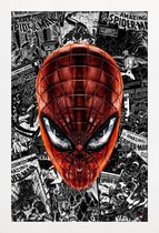 JUNIQE - Poster in houten lijst The Spider-Man - Een stripheld -30x45