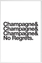 JUNIQE - Poster in kunststof lijst Champagne & Regrets -40x60 /Wit &