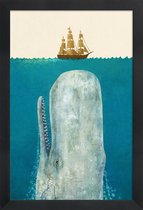 JUNIQE - Poster in houten lijst Walvis kinder-illustratie -40x60