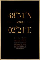JUNIQE - Poster met kunststof lijst Paris gouden -40x60 /Goud & Zwart