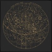 JUNIQE - Poster met kunststof lijst Visible Heavens Dark -50x50 /Bruin
