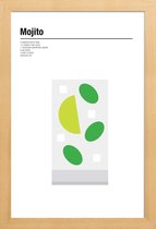 JUNIQE - Poster in houten lijst Mojito - minimalistisch -20x30 /Grijs