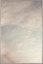 JUNIQE - Poster met kunststof lijst Creamy Skies -20x30 /Grijs & Ivoor