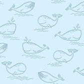 Dutch Wallcoverings - Make Believe Whale of a Time blauw