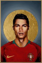 JUNIQE - Poster met kunststof lijst Football Icon - Cristiano Ronaldo