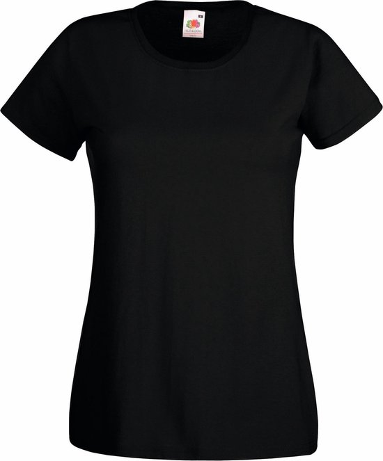Fruit of the Loom Dames/vrouwen Lady-Fit Valueweight Short Sleeve T-Shirt (Pak van 5) (Zwart)