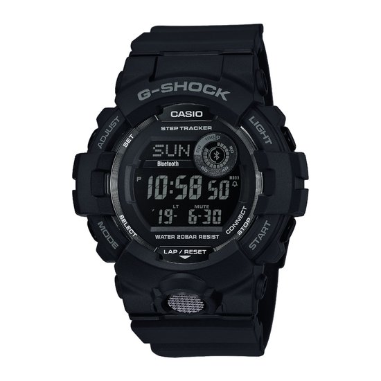 Zwarte G-Shock GBD-800-1BER herenhorloge met digitaal display.