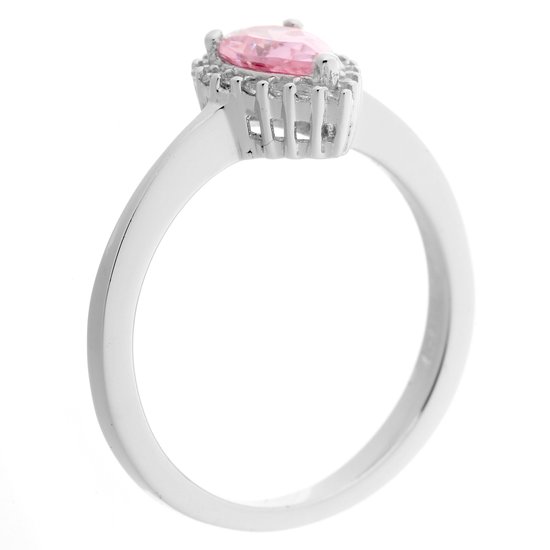 Orphelia ZR-7226 / PI / 56 Bague en argent goutte couleur rose zirconium