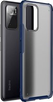 Voor Geschikt voor Xiaomi Redmi Note 10 Pro 5G Vierhoekige schokbestendige TPU + pc-beschermhoes (blauw)