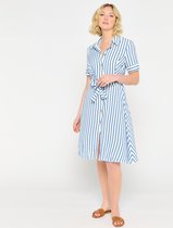LOLALIZA Hemd jurk met strepen - Blauw - Maat 34