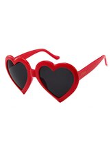 KIMU hartjes zonnebril rood groot - zwarte glazen hippie vintage seventies