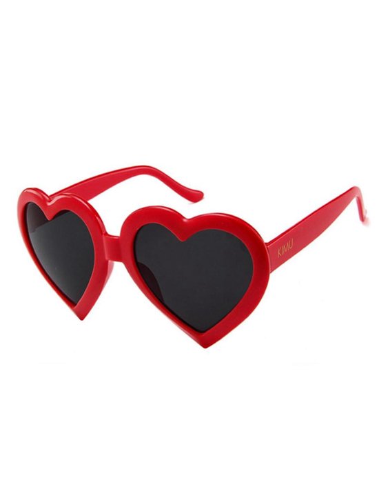 KIMU de soleil coeurs KIMU rouge large - lunettes noires hippie vintage seventies