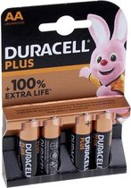 Duracell Alkaline Plus AA batterij 4 pack